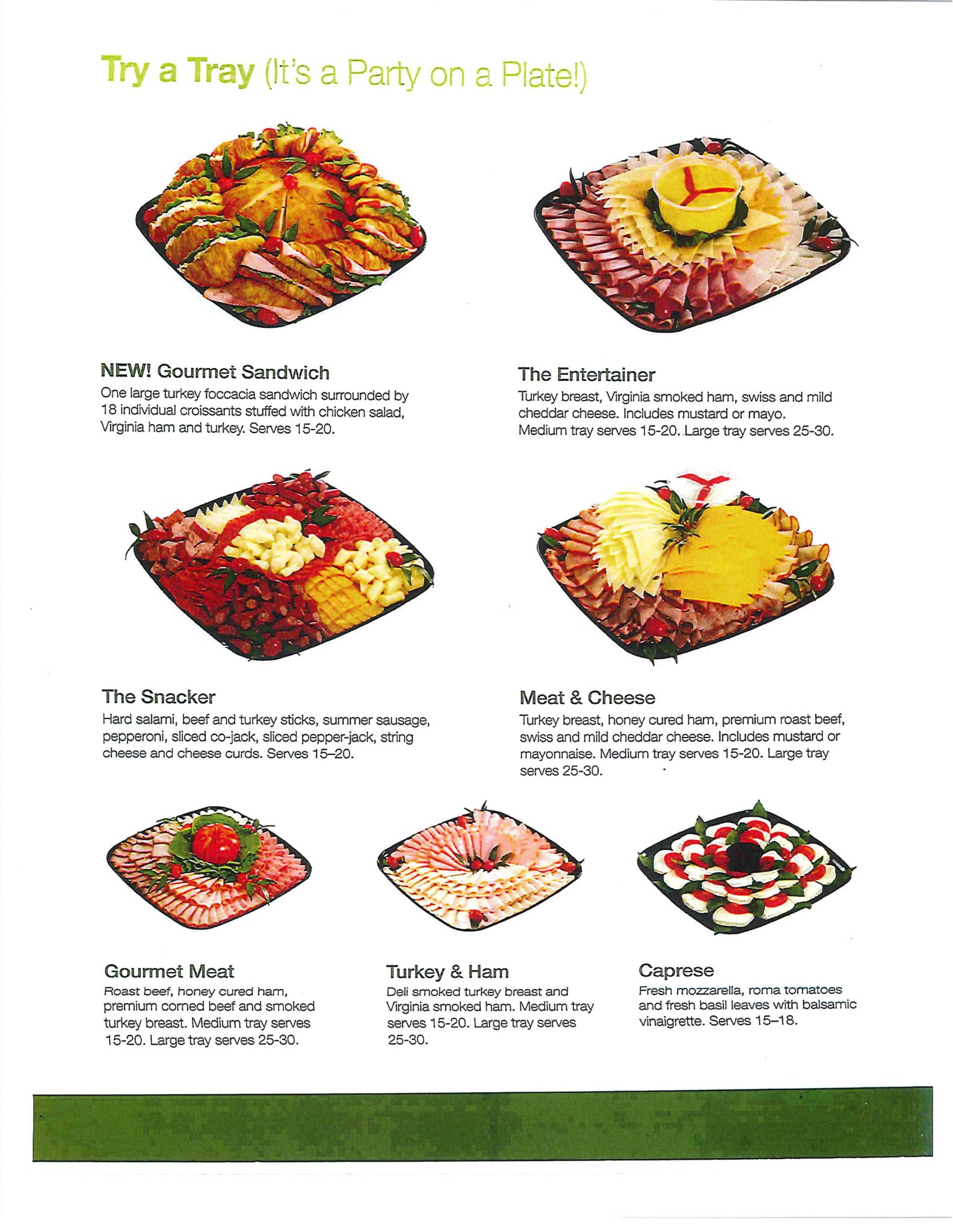 Deli Tray Menu King's County Market